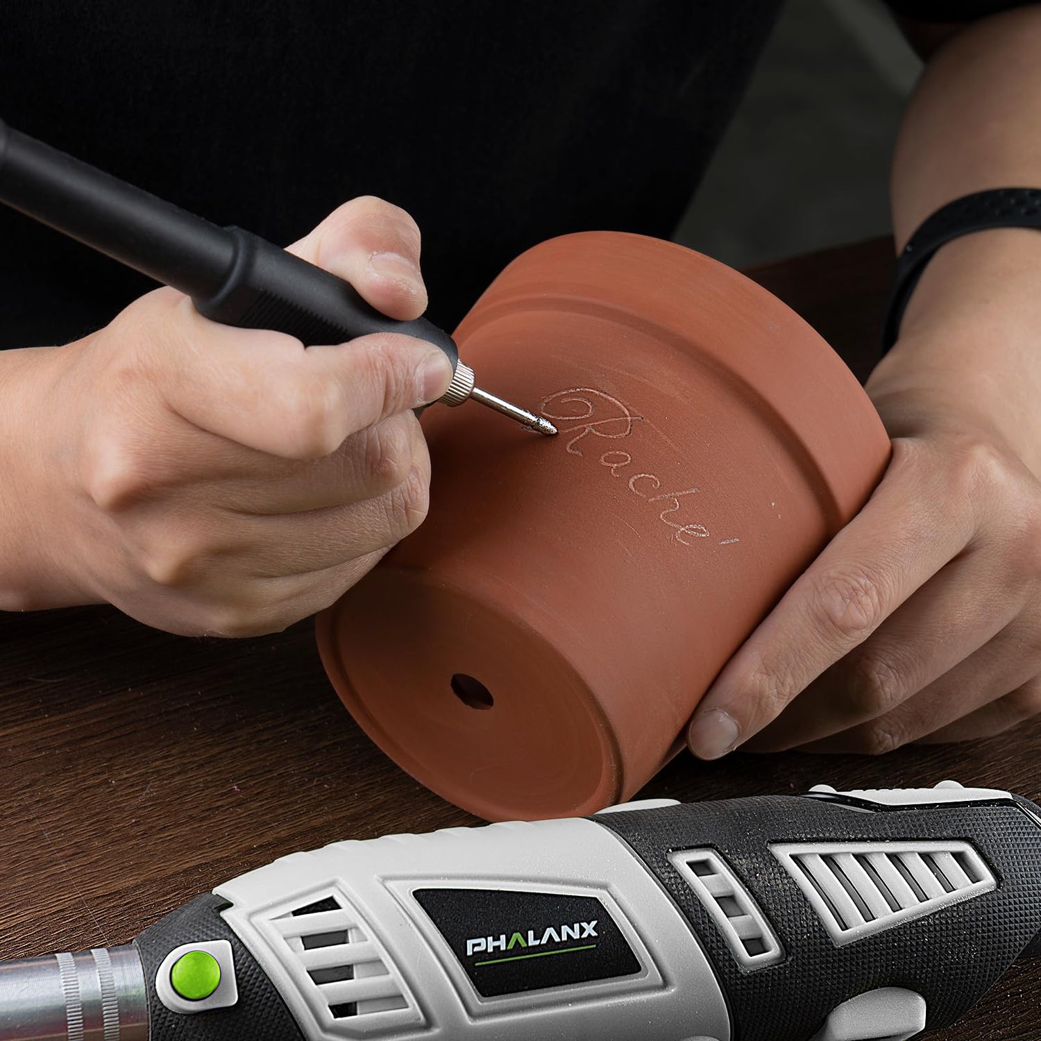 PHALANX 180W Rotary Tool Kit, 1.5-Amp 6 Variable Speed with Flex Shaft, 8000-35000RPM Rotary Multi-Tool& 213pcs Accessories Kit, Power Multiuse Set PHALANX