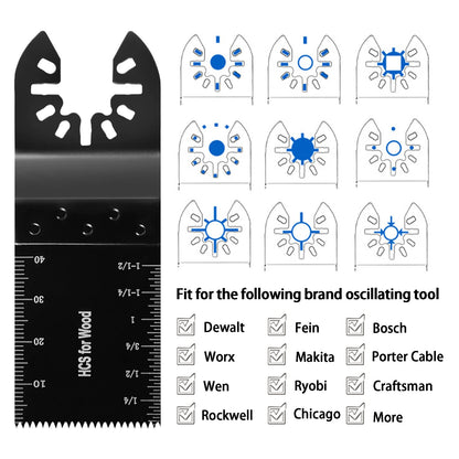 91Pack Oscillating Saw Blades,Premium Oscillating Tool Blades to Cut Wood Metal Plastics, Multitool Blades Kit Compatible with Dewalt Milwaukee - WoodArtSupply