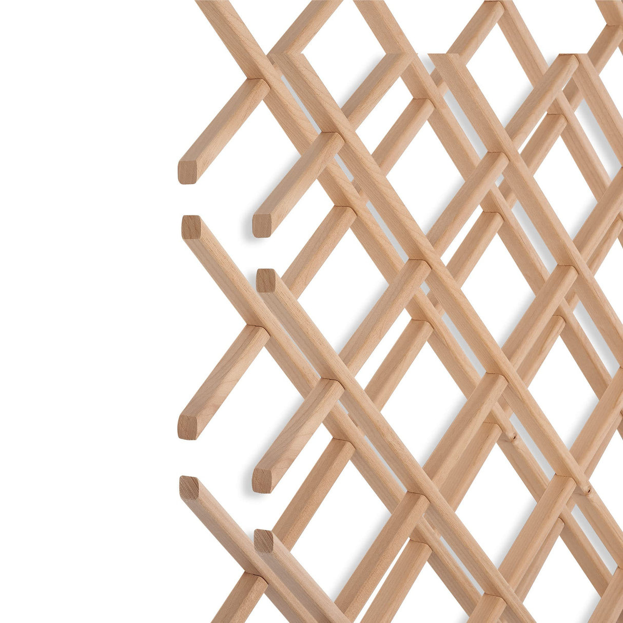 18-Bottle Trimmable Wine Rack Lattice Panel Inserts in Unfinished Solid North American Alder American Pro Decor