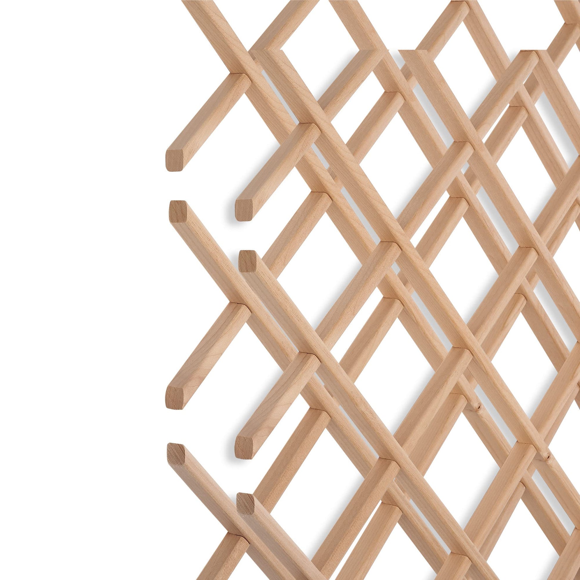 18-Bottle Trimmable Wine Rack Lattice Panel Inserts in Unfinished Solid North American Alder - WoodArtSupply