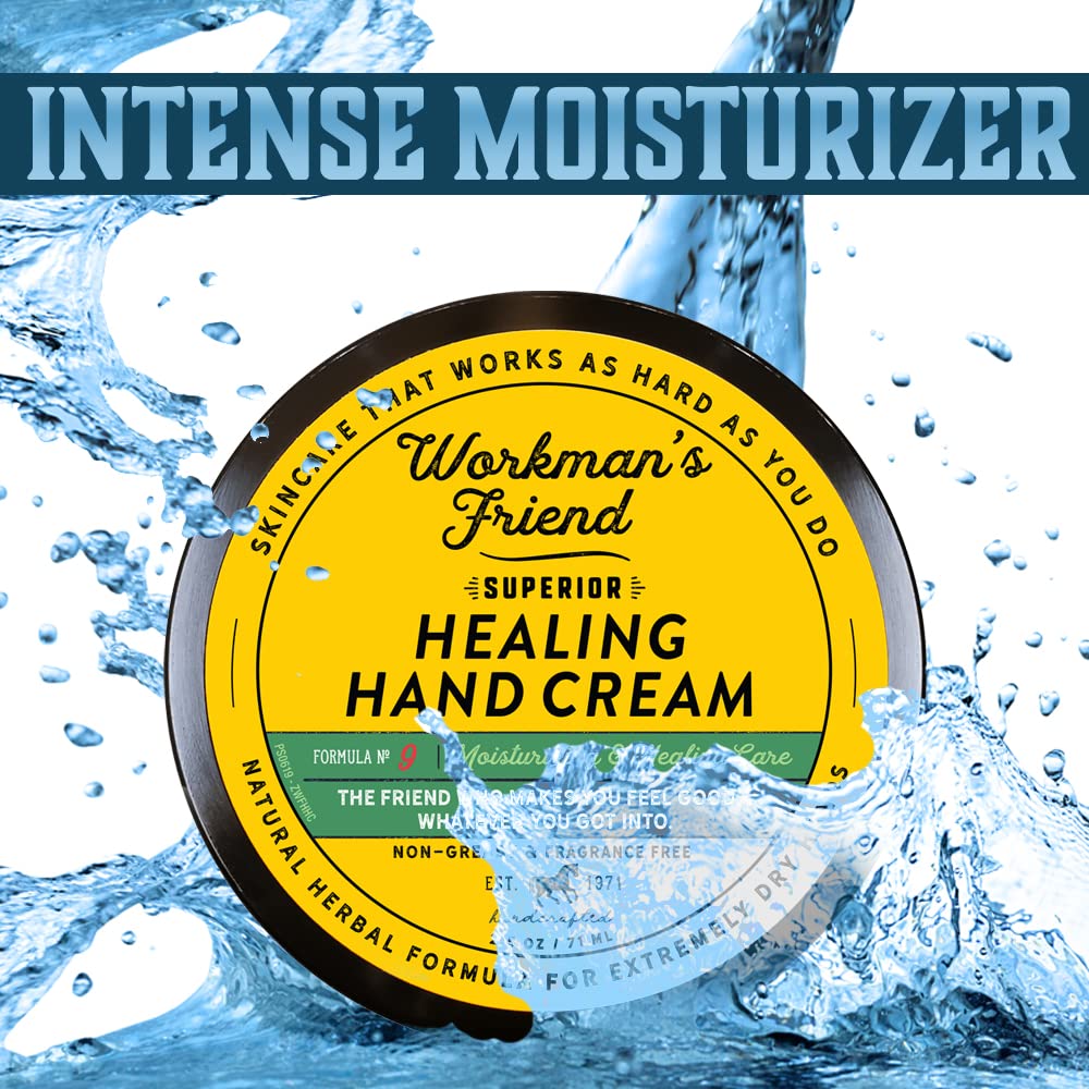 WORKMAN'S FRIEND Superior Healing Hand Cream - Intense Moisturizer - Heals Extremely Dry & Cracked Skin - 2.5 ounce WORKMAN'S FRIEND