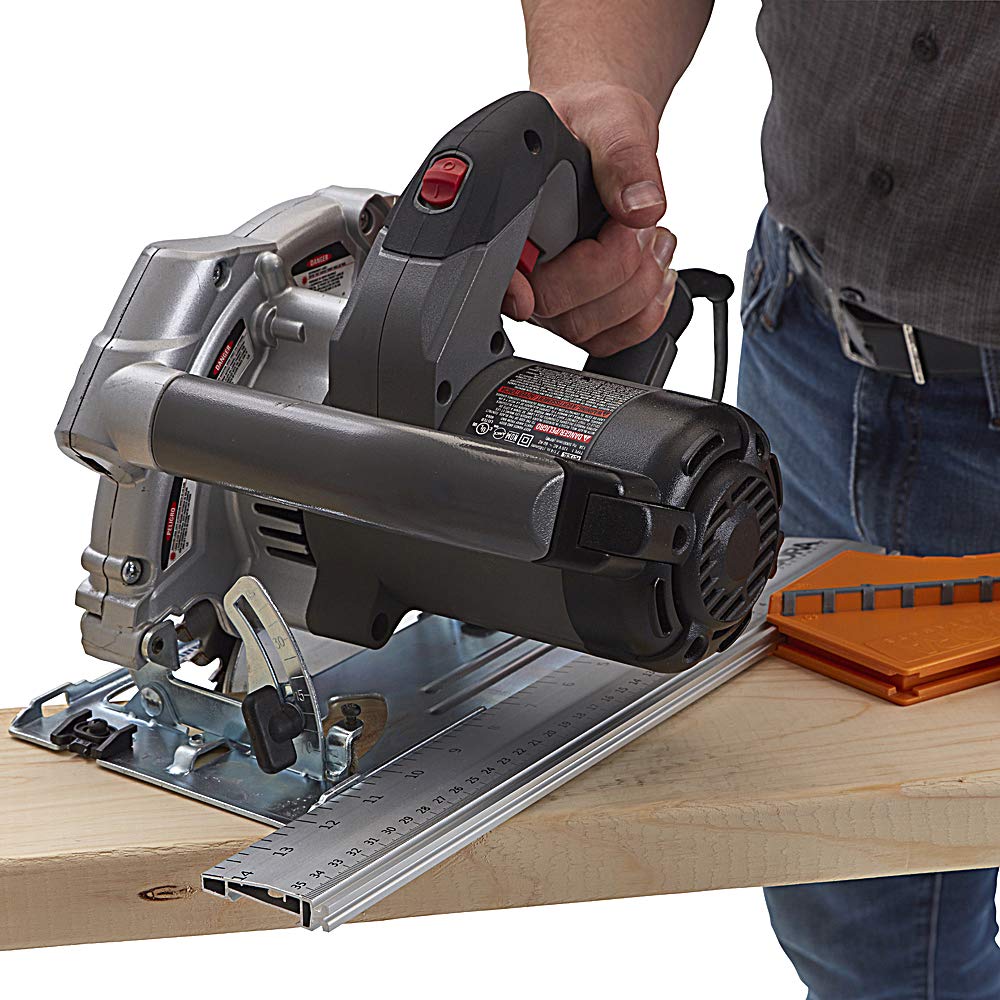 Bora 530416 Quickcut Circular Saw Guide With Rail & Angle Assist, All-In-One Woodworking Tool, Strong Aluminum 16 Inches Long, With A 14-Inch Bora