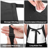Gotega 4 Pack Waterproof Rubber Vinyl Apron Adjustable Bib Apron - Cooking Kitchen Apron for Women Men Chef Heavy Duty Work Apron for Dishwashing Lab Gotega