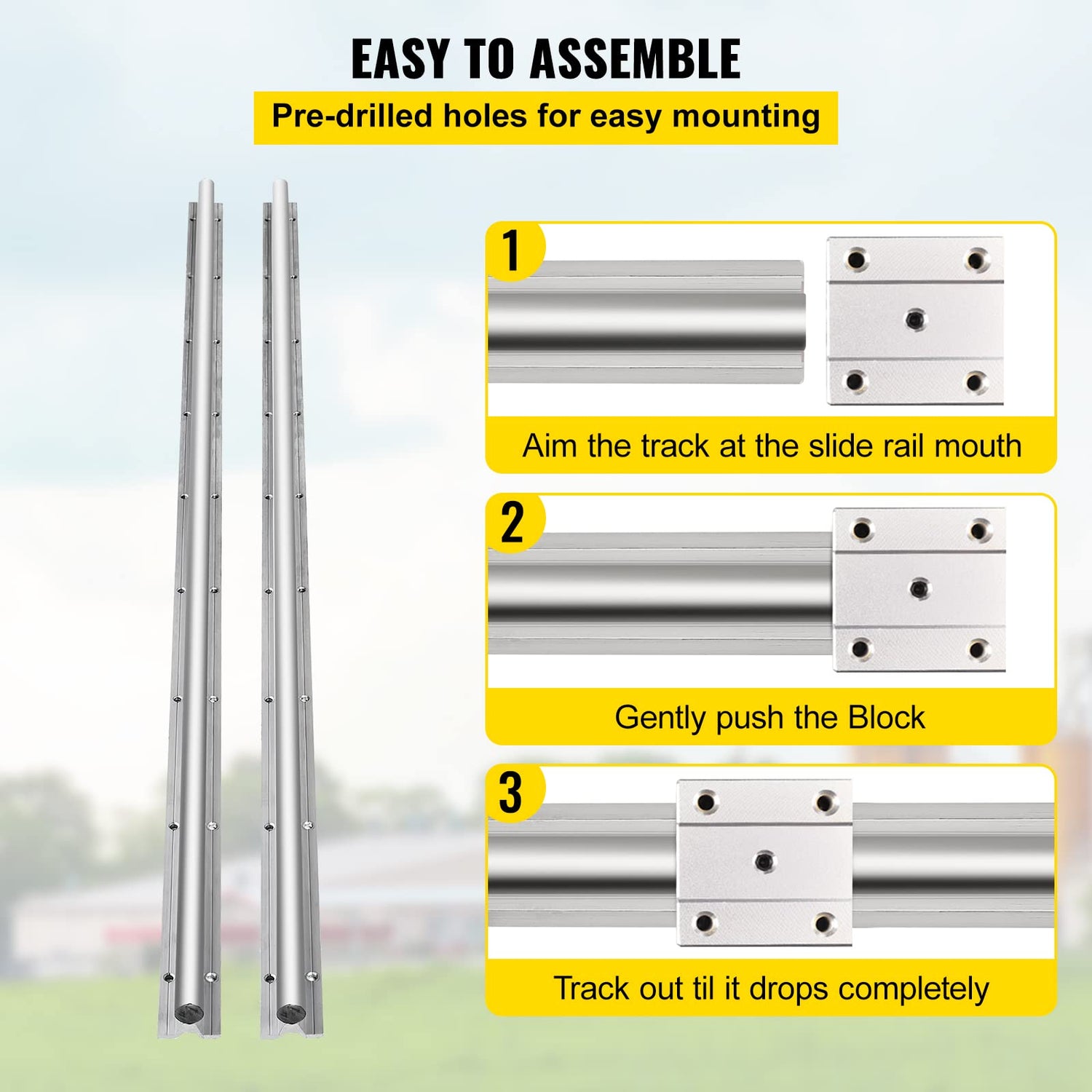 OrangeA Linear Rail 2PCS SBR20-1500mm Linear Slide Rail 4PCS SBR20UU Bearing Block CNC Kit Linear Rails and Bearings Kit CNC Rails Linear Rail Set OrangeA