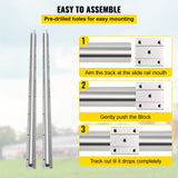 OrangeA Linear Rail 2PCS SBR20-1500mm Linear Slide Rail 4PCS SBR20UU Bearing Block CNC Kit Linear Rails and Bearings Kit CNC Rails Linear Rail Set OrangeA