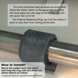 Rubber Roller Replacement Set, Mat Guide Rubbers, Retaining Rings for Cricut Repair Accessories, Complete Repair Kits Compatible with Cricut FEOXSHAL