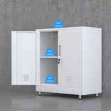 JINGUR Metal Storage Cabinet with Locking Doors and Adjustable Shelf, Small Lockable Sideboard Buffet Cabinet for Home Office Hallway Entryway Living JINGUR