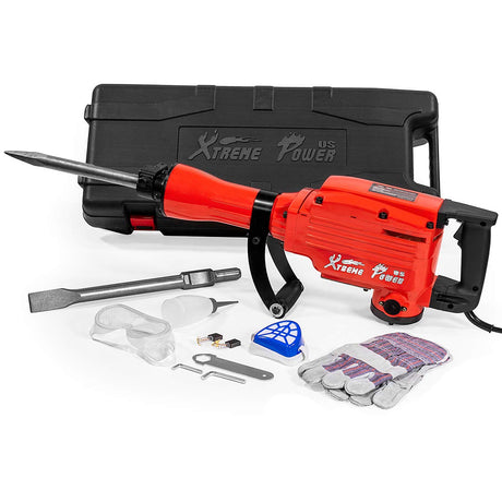 XtremepowerUS 2200Watt Heavy Duty Electric Demolition Jack hammer Concrete Breaker W/Case, Gloves XtremepowerUS