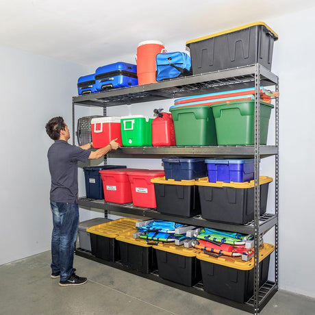 MonsterRax Heavy Duty Garage Shelving - 24" x 92" x 84" - 500 lbs/Shelf - Adjustable 4 Tier Metal Utility Shelves - High Grade Steel Storage Rack for MonsterRAX Storage Solutions