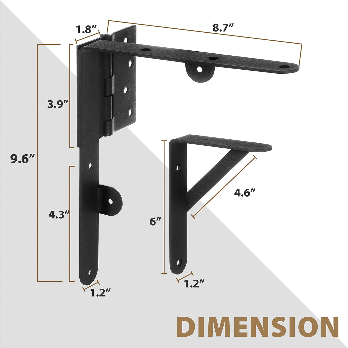 Anti Sag Gate Kit and Gate Latch - Gate Corner Bracket with Gate Hinges Heavy Duty for Wooden Fences-No Sag Gate Corner Brace Bracket for Doors, TANIVO