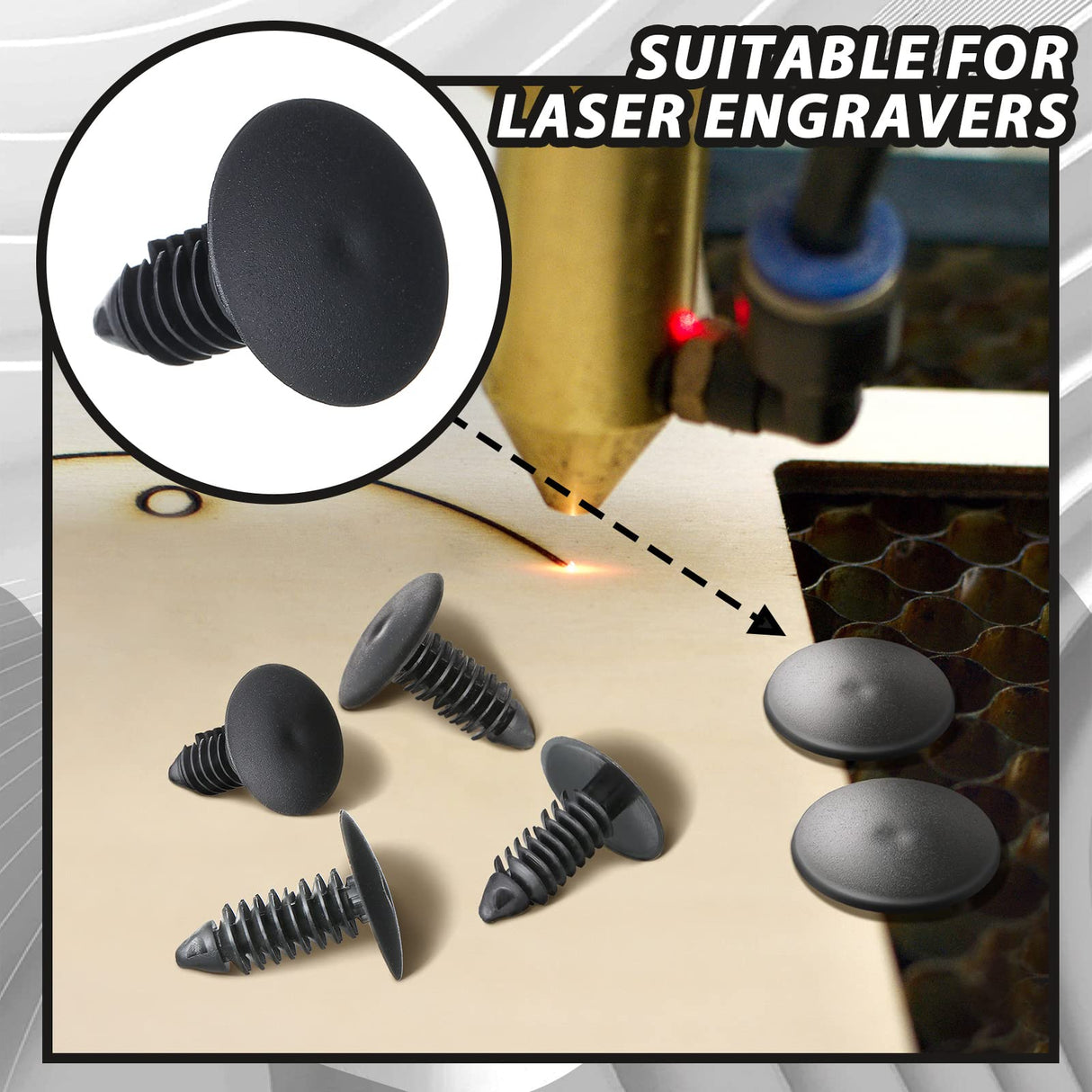 150 Pcs 7.5-8 mm Honeycomb Pins Honeycomb Laser Bed Hold Down Pins Engraver Accessories Honeycomb Fixing Needle for Grid Working Table Laser Cutter Tatuo