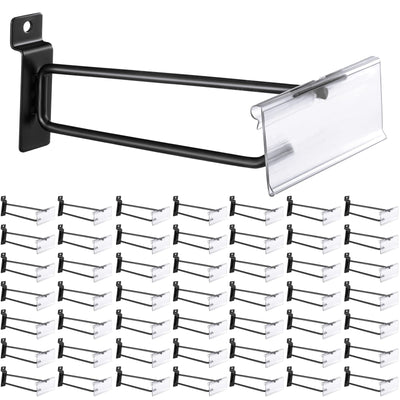 Oudain 8 Inch Slatwall Hooks with Price Tag, Holds a 3.9x1.57in Price Tag, Slat Wall Accessories, Slatwall Price Tag Holder, Slatwall Hangers for