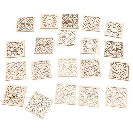 CHILDWEET 20pcs Scrapbooking Wood Cutouts Craft Wood Slices Blank Wooden Tags Wood Cutouts for Crafts Wood Craft Shapes Craft Wood Embellishments CHILDWEET