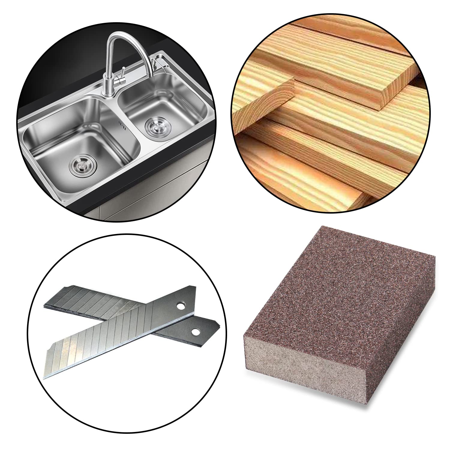 Sunxeke 6Pcs Sanding Sponge 80 Grit Coarse Blocks for Metal Sanding Wood Sanding Brush Washable&Reusable N-G-001-80 Sunxeke