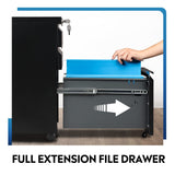 DEVAISE 3 Drawer Mobile File Cabinet Under Desk Office, Fully Assembled Except Casters, Letter/Legal Size, Black DEVAISE