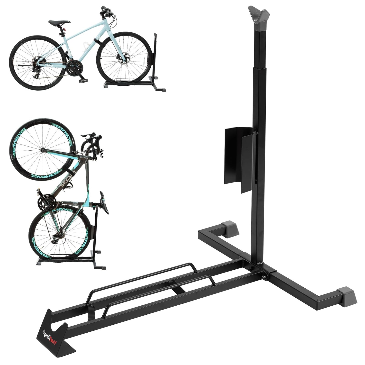 Bike Stand for Vertical and Horizontal Bike Storage,Upright Bicycle Stand Indoor,Standing Bike Rack for Garage Floor,Suit for MTB,Road Bike,Woman YueTong