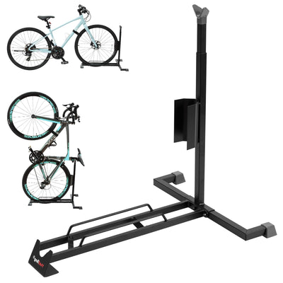 Bike Stand for Vertical and Horizontal Bike Storage,Upright Bicycle Stand Indoor,Standing Bike Rack for Garage Floor,Suit for MTB,Road Bike,Woman
