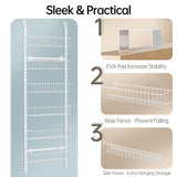 Delamu Pantry Door Organizer, Adjustable Metal Over the Door Pantry Organizer Rack, 6-Tier Over the Door Spice Rack, Kitchen Pantry Door Organizers Delamu