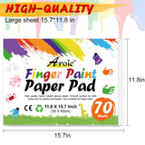 AROIC 70 Sheets Finger Paint Paper 11.8 x 15.7 inches, Paint Pad for Kids, Fingerpaint Paper For Toddlers And Kids, Kids Art Supplies, Art Paper AROIC