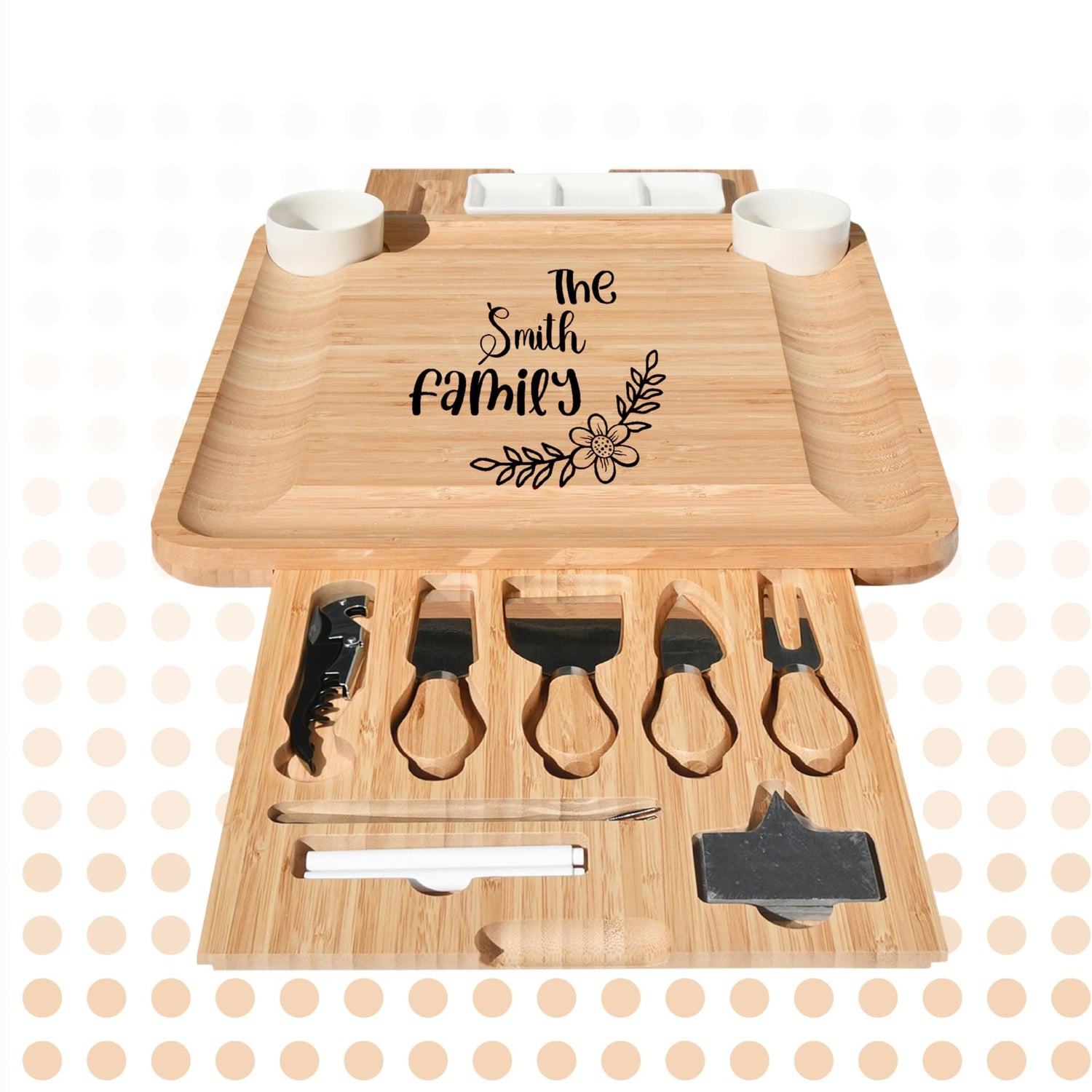 Personalized Charcuterie Board, Bamboo Cheese Board, Wedding Gifts, Housewarming Gift, Birthday Gifts for Women or Men, Custom Engraved Serving YEWBEE