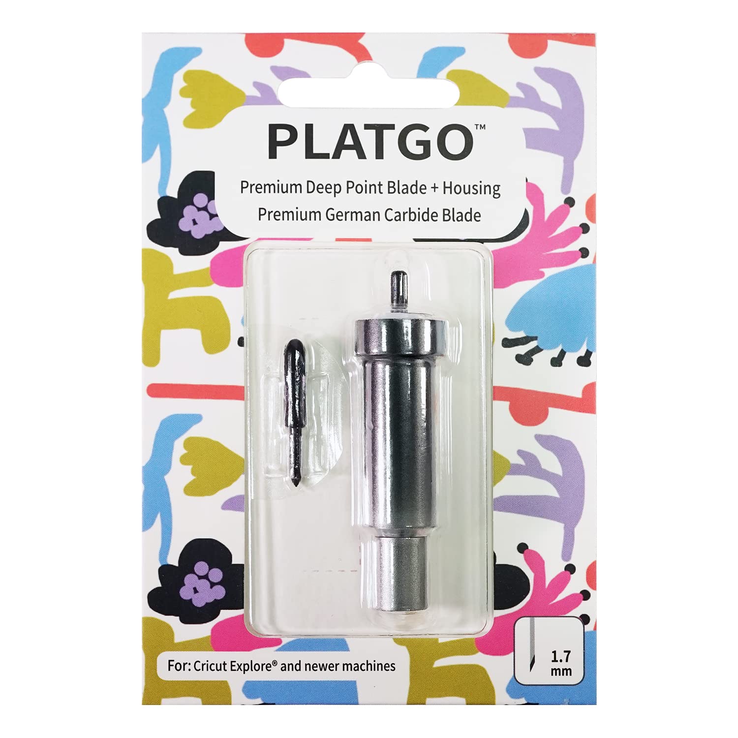 Authentic Premium Deep Point Blade with Housing for Cricut Maker Series and Cricut Explore Air Series, Authentic German Carbide Cricut Knife Blade, PLATGO