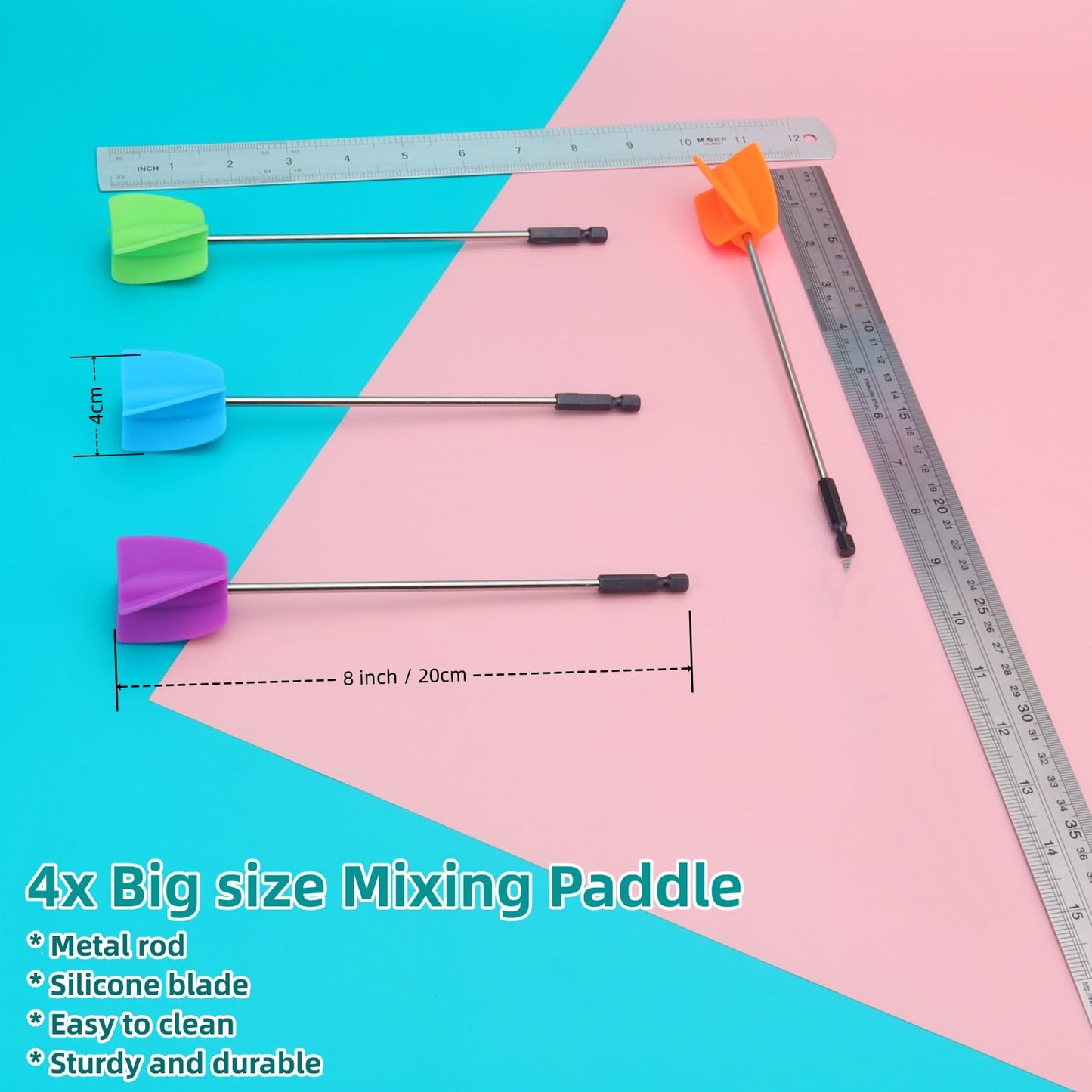 Silicone Resin Mixer Epoxy Mixer Paddles,Reusable Reusable Paint and Resin Mixer Paddle to Mix,Mixer for Drill Paint Mixer/Paint Stirrer for Mixing - WoodArtSupply