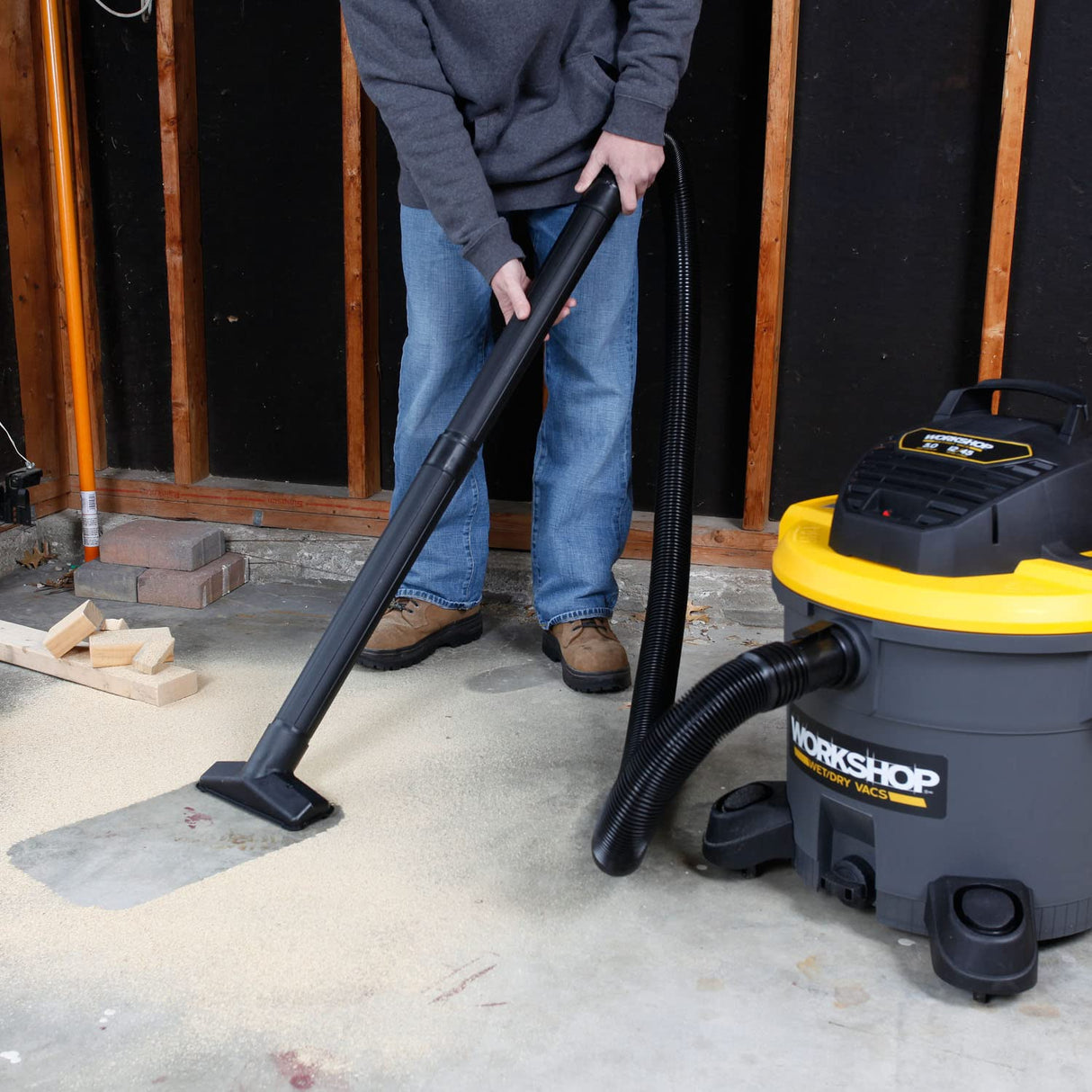 WORKSHOP Wet/Dry Vacs Vacuum WS1200VA Heavy Duty General Purpose Wet/Dry Vacuum Cleaner, 12-Gallon Shop Vacuum Cleaner, 5.0 Peak HP Wet And Dry Workshop