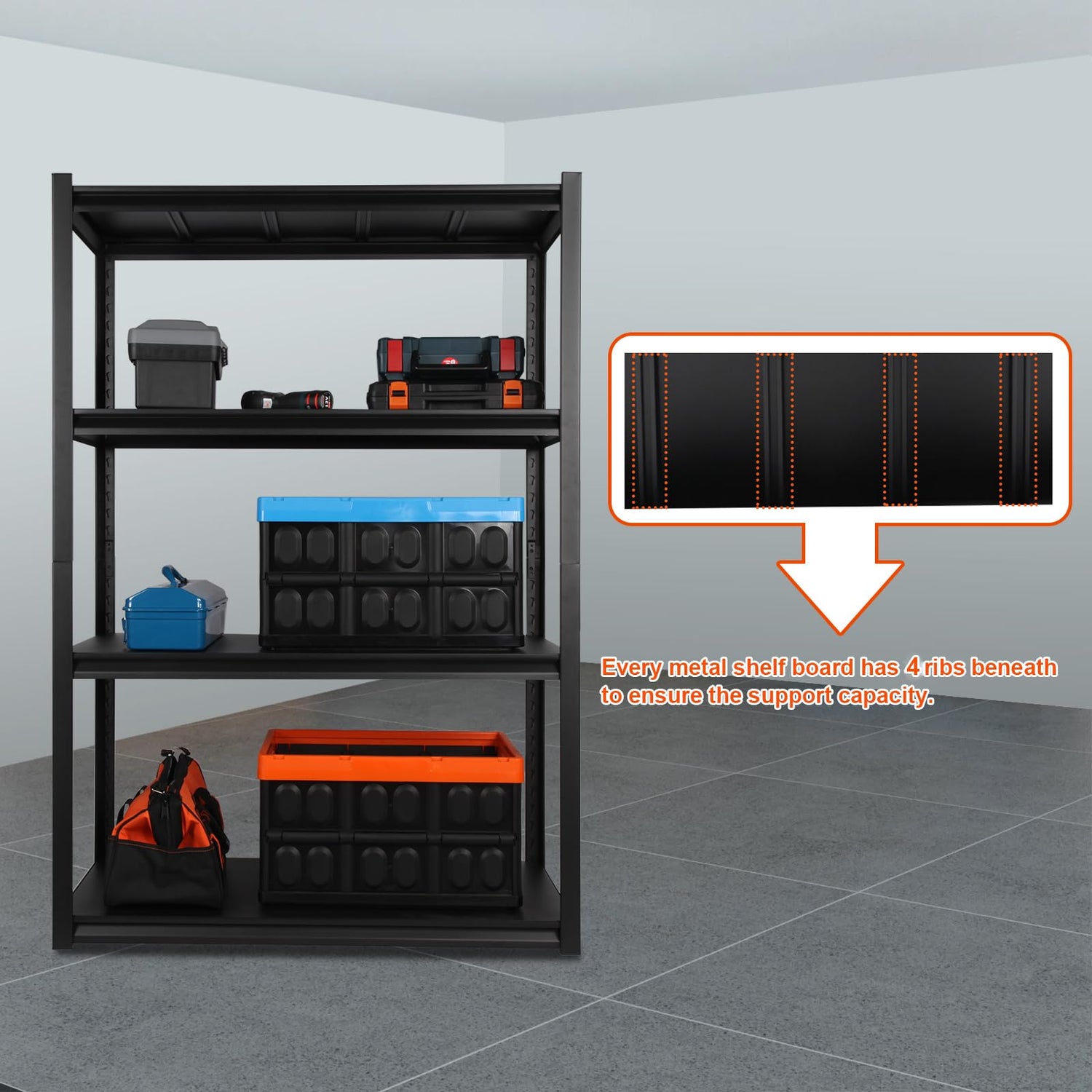 PACHIRA E-Commerce Wide Size Garage Storage Shelves Heavy Duty, 39.4" Wide Adjustable Rack 4-Tier Metal Shelving for Kitchen, Living Room, Basement, PACHIRA E-Commerce