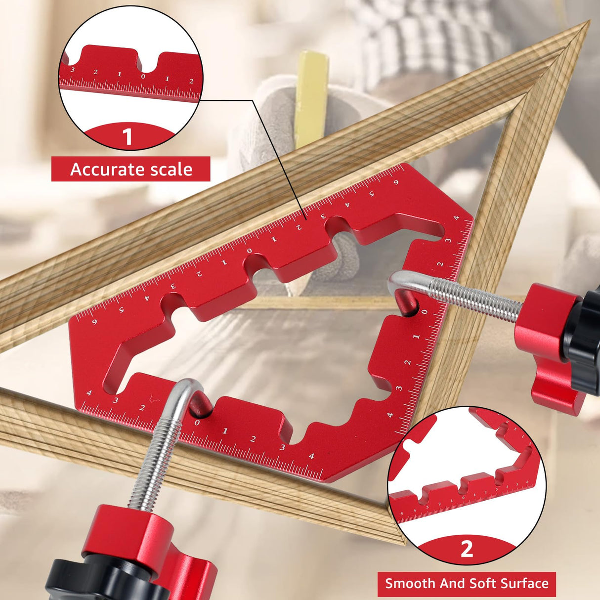 Tzdxfgl Corner Clamps for Woodworking Tools, 45 and 90 Degree Angle Clamps with Fixer, Aluminum Alloy Positioning Squares Right Angle Clamps, Precise Tzdxfgl
