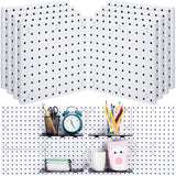 8 Sets Pegboard Wall Mount Display Pegboard Plastic Garage Pegboard Wall Organizer Pegboard Panel Kit Installation Accessories for Kitchen Living Nuanchu