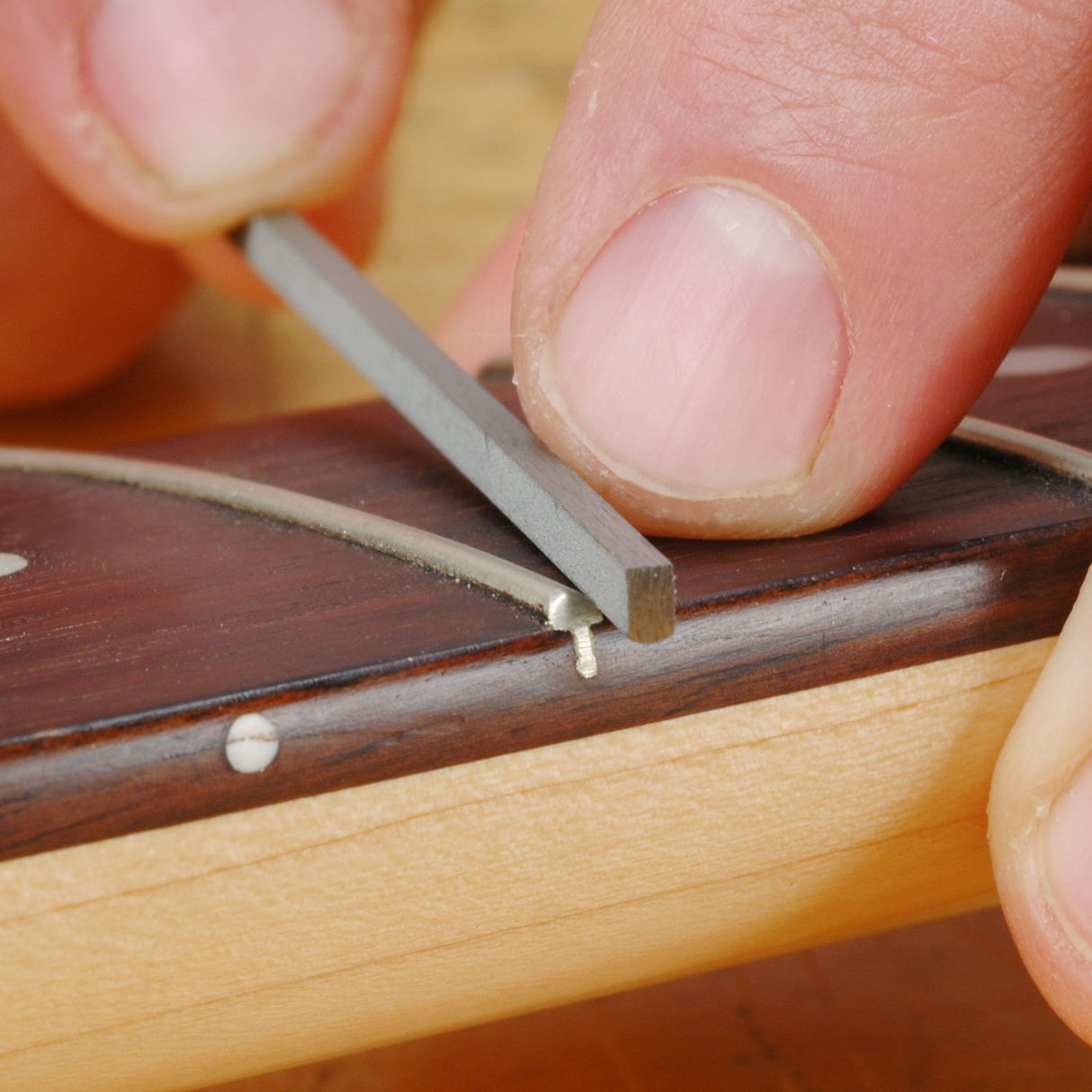 StewMac Fret End Dressing File - Professional Luthier Tool - Fix Sharp Guitar Fret Ends - For Rounding, Shaping, and Deburring - Fix Fret Sprout! - StewMac