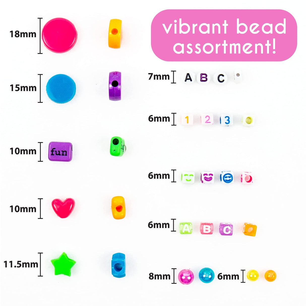 Just My Style Emoticon Message Beads, DIY 20+ Custom Accessories Using Symbols Alphabet Letters & Emojis, Great for Sleepover & Girls Night, Perfect Just My Style