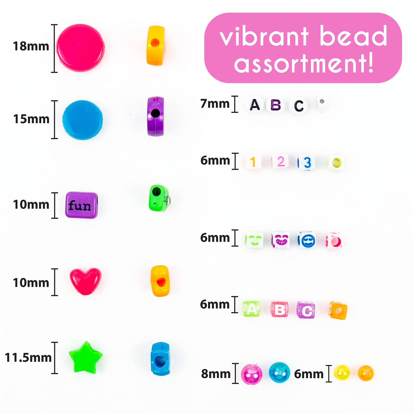 Just My Style Emoticon Message Beads, DIY 20+ Custom Accessories Using Symbols Alphabet Letters & Emojis, Great for Sleepover & Girls Night, Perfect