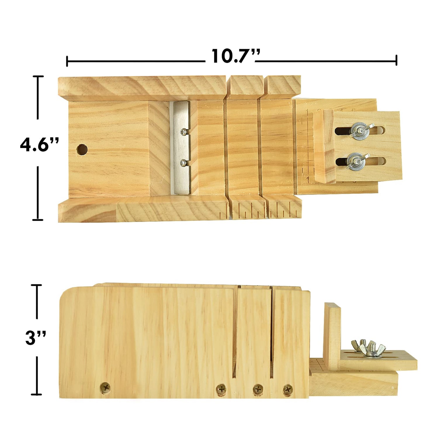 Artcome Loaf Soap Making Cutting Mold Kit Multi-Function Adjustable Wood Soap Mold Set - Rectangular Silicone Mold Set with Stainless Steel Wavy & Artcome