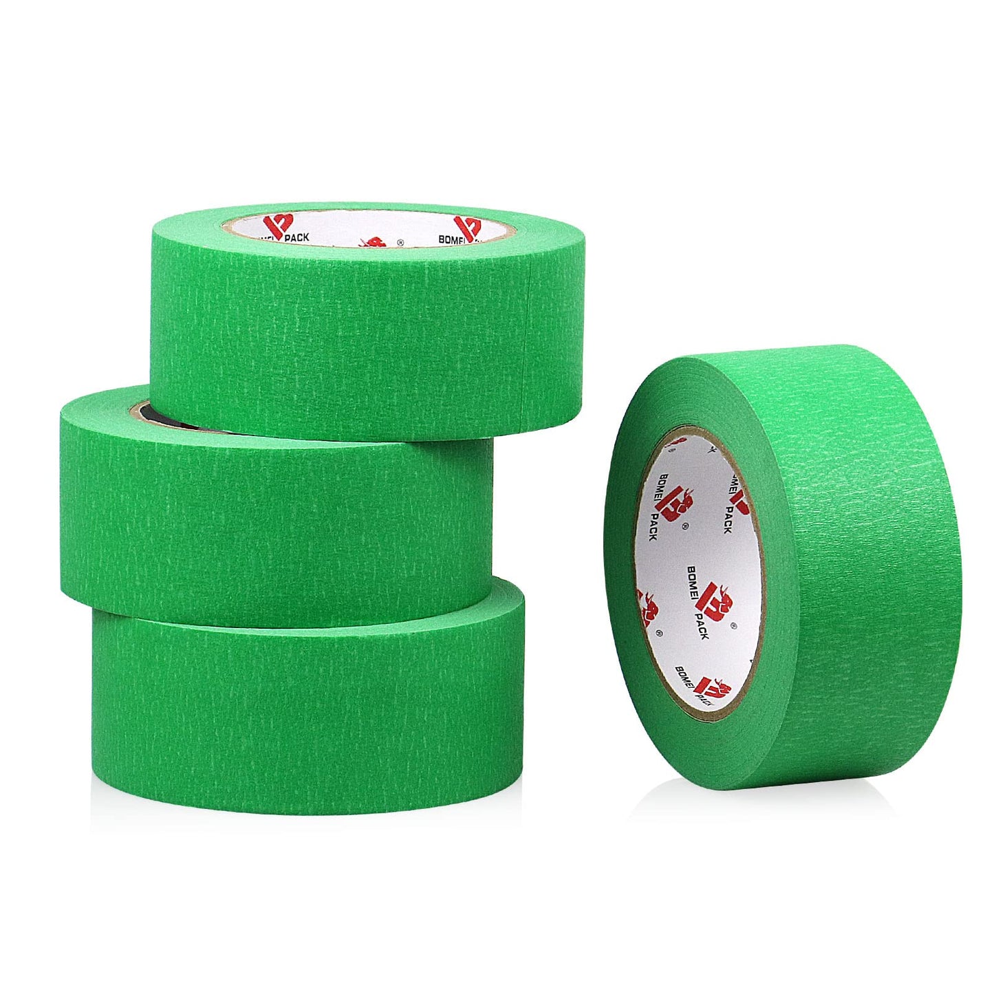 BOMEI PACK Green Painters Tape 2 inch Wide, Medium Adhesive Green Masking Tape 2 inch x 55 Yards (220 Total Yards) 4 Rolls, Residue-Free Wall Trim - WoodArtSupply