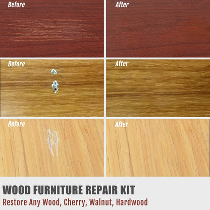 Hardwood Floor Repair Kit, Wood Furniture Repair Kit -19 Pcs Wood Touch Up Wax with New Upgrade Melting Tool, 11 Colors HardWax Filler - Repair