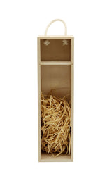 Creative Hobbies Wooden Wine, Liquor Bottle Box, Single Wine Bottle Wood Storage Gift Box with Rope Carry Handle for Birthday Party, Housewarming, Creative Hobbies