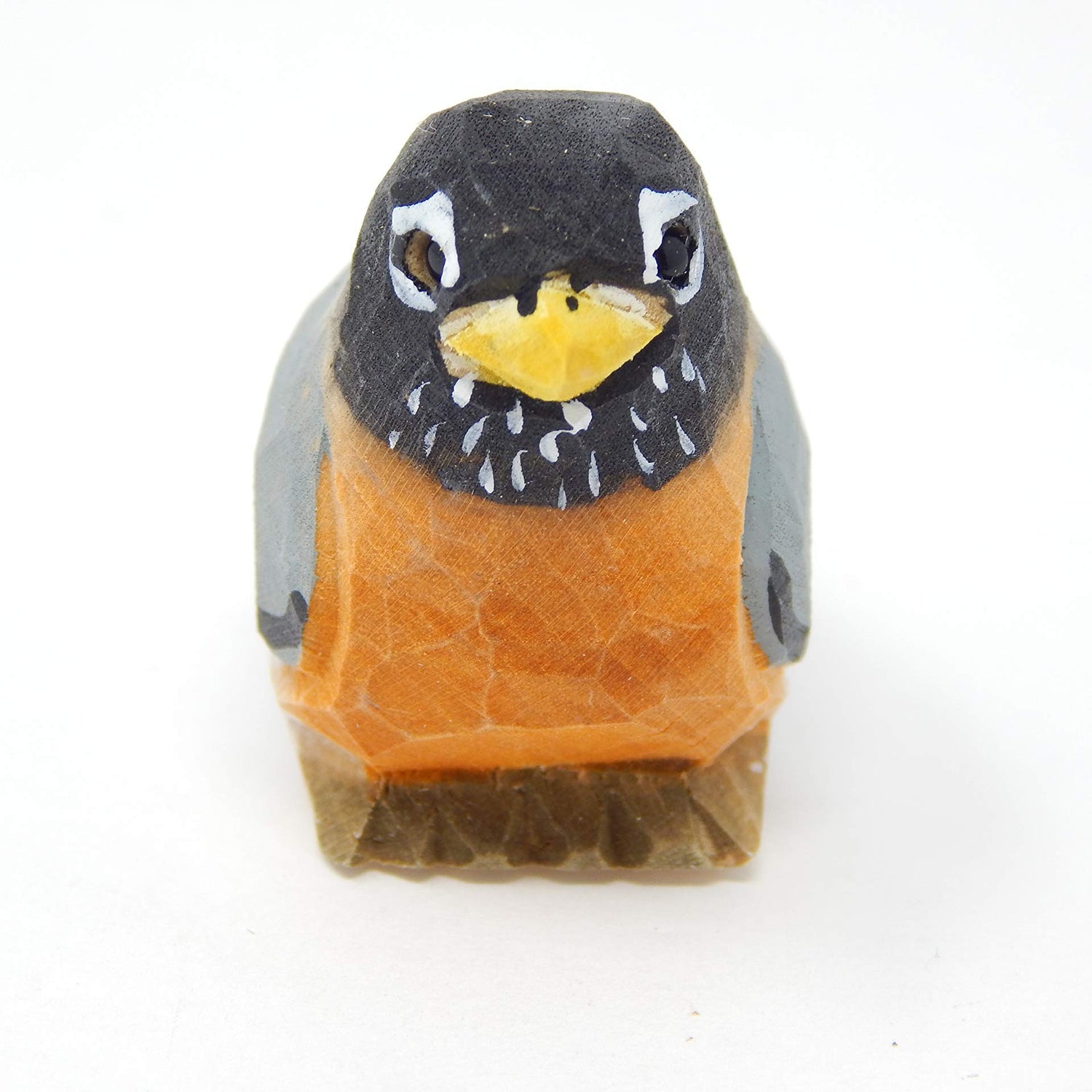 Selsela Robin Bird Wood Ornament Hanging Animal Figurine Handmade Carved Decoration Selsela