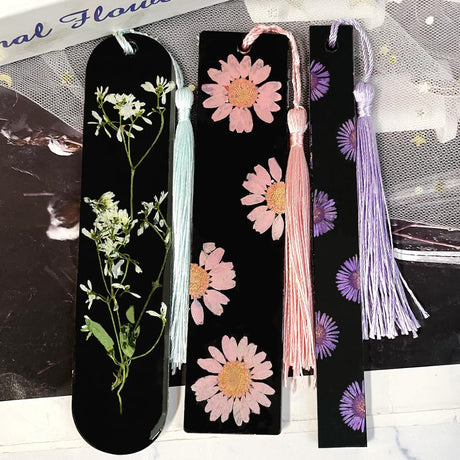 RESINWORLD Set of 3 Shiny Bookmarks Silicone Mold, Bookmark Resin Mold with Tassles, Small Medium Rectangle Bookmark Mold ResinWorld