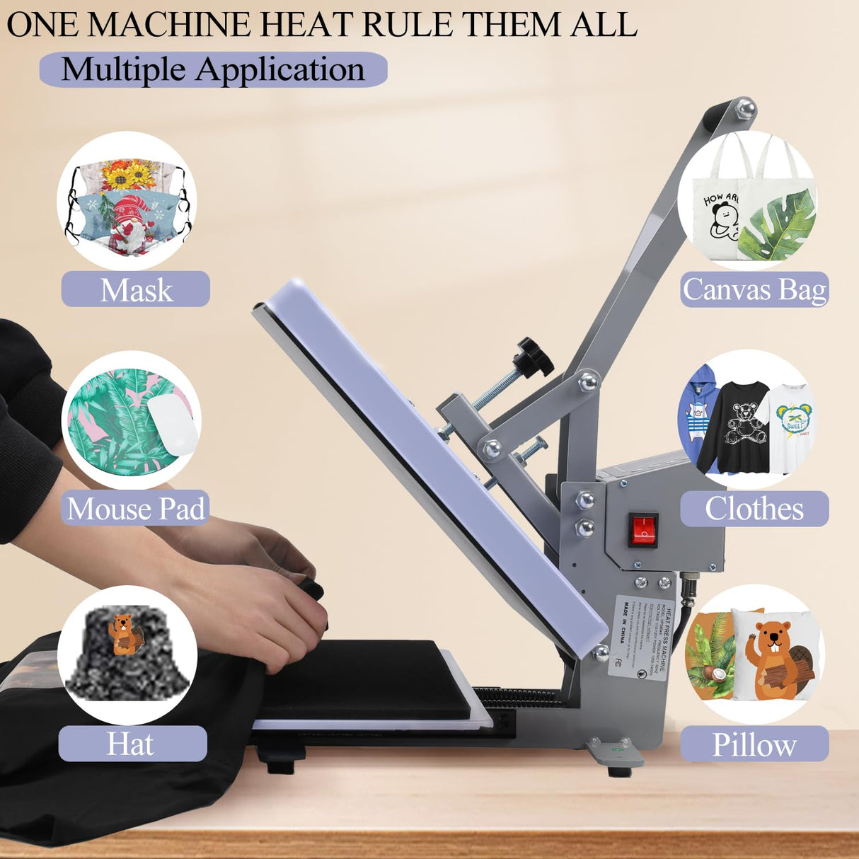 AKEYDIY 15x15 Heat Press Machine,Clamshell Heat Press Digital Heat Transfer Sublimation Printer Press Industrial-Quality Power Heat Press for T AKEYDIY