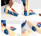 Pocket Hole Jig Kit Dowel Drill Joinery Screw Kit All-In-One Aluminum System Set Jig Wood Woodwork Guides Joint Angle Tool Carpentry Locator KingBaas