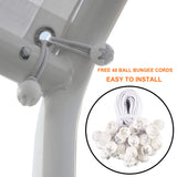 Thanaddo 10 x 20 Ft Carport Replacement Canopy Cover Garage Top Tent Shelter Tarp with Free 44 Ball Bungee Cords,White(Only Cover, Frame Not Include) Thanaddo