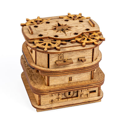 iDventure Cluebox - Davy Jones Locker - Escape Room Game - Puzzle Box - Gift Box - 3D Wooden Puzzle - Wooden Jigsaw - 3D Puzzles for Adults - Brain