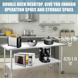 Hally Stainless Steel Table for Prep & Work 24 x 72 Inches with Caster Wheels, NSF Commercial Heavy Duty Table with Undershelf and Backsplash for HALLY SINKS & TABLES H