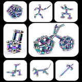 Fidget Pen Decompression Magnetic Metal Pen, Toy Pen Relieving Stress Build Various of Shapes, Strato Pen Multifunctional Deformable Magnet Writing Lafoxla