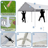FDW Carport Car Port Party Tent Car Tent 10x20 Canopy Tent Metal Carport Kits Outdoor Garden Gazebo, Not Good for Strong Wind Condition FDW