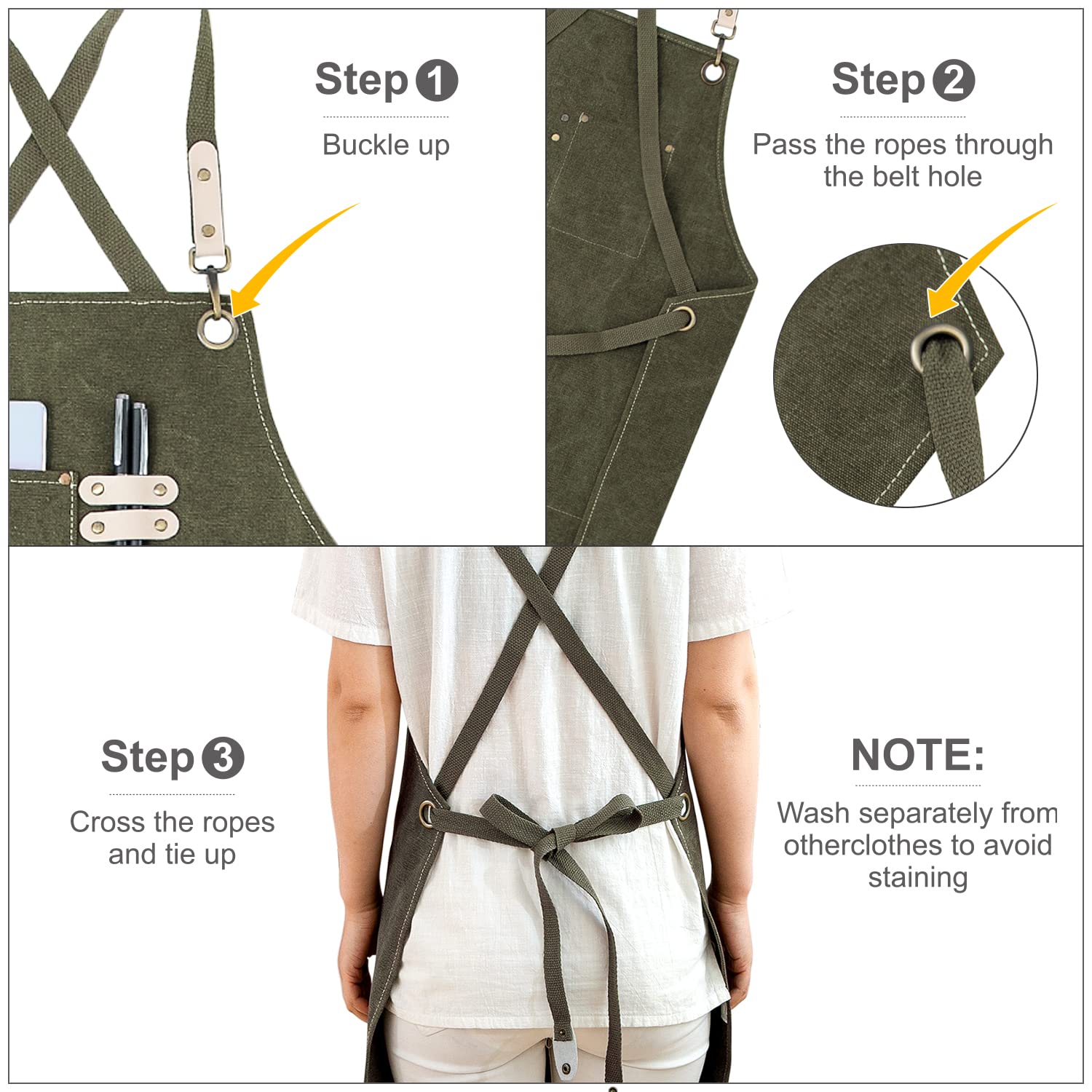 Art Artist Apron Ceramics Pottery Painting Paint Painters Chef Cooking Baking Kitchen Barber Waterproof Hair Stylist Cross Back Cotton Canvas Green Hongsome