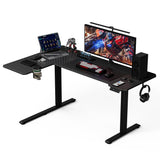Acrolix 59" Reversiable L-Shaped Electric Standing Desk Adjustable Height Gaming Stand Up Corner Desk Sit Stand Home Office Computer Desk with Splice Acrolix