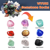 VIYUKI Professional Rock Tumbler Kit - Double Drum 6LB Lapidary Polisher for Adults (Double Barrel), Includes Rough Gemstones, 8 Polishing Grits, VIYUKI