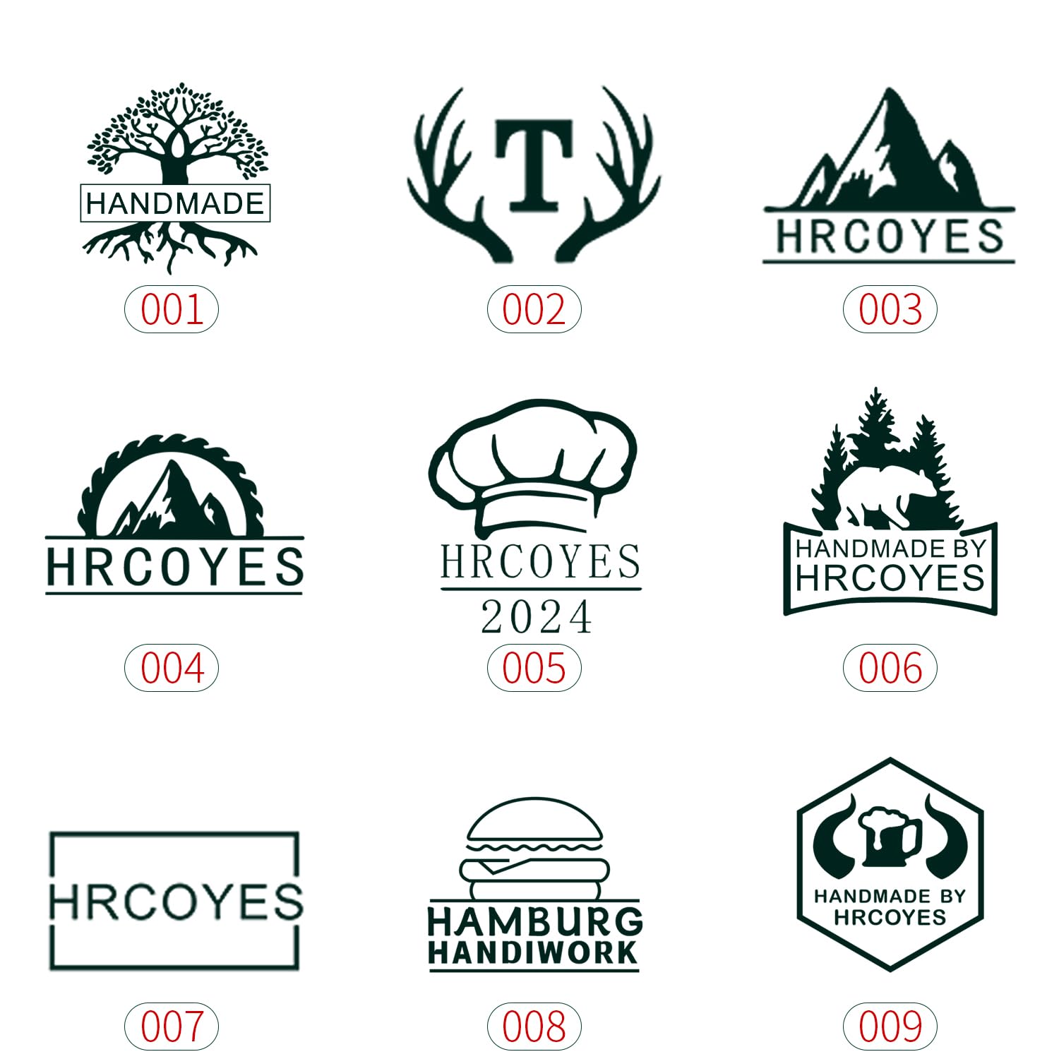 Personalized Custom Wood Burning Stamp with Handle - Unique Logo Branding Tool for Wood, Leather, and Food Generic